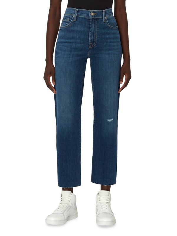 7 For All Mankind Alexa High-Rise Stretch Crop Wide-Leg Jeans